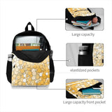Orange And Bubbles Laptop School Backpack Bag