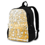 Orange And Bubbles Laptop School Backpack Bag