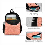 Pink Peach Wet Look Backpacks For Men Women Teenagers Girls Bags Water Bubbles