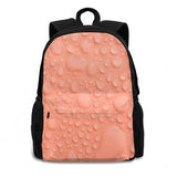 Pink Peach Wet Look Backpacks For Men Women Teenagers Girls Bags Water Bubbles