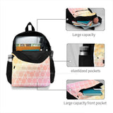 Pastel Peach & Pink Geometric Bubbles Abstract Pattern Backpack