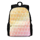 Pastel Peach & Pink Geometric Bubbles Abstract Pattern Backpack