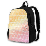 Pastel Peach & Pink Geometric Bubbles Abstract Pattern Backpack