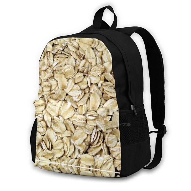 Raw Oats 3D Print Backpack Casual Bag Agriculture Background