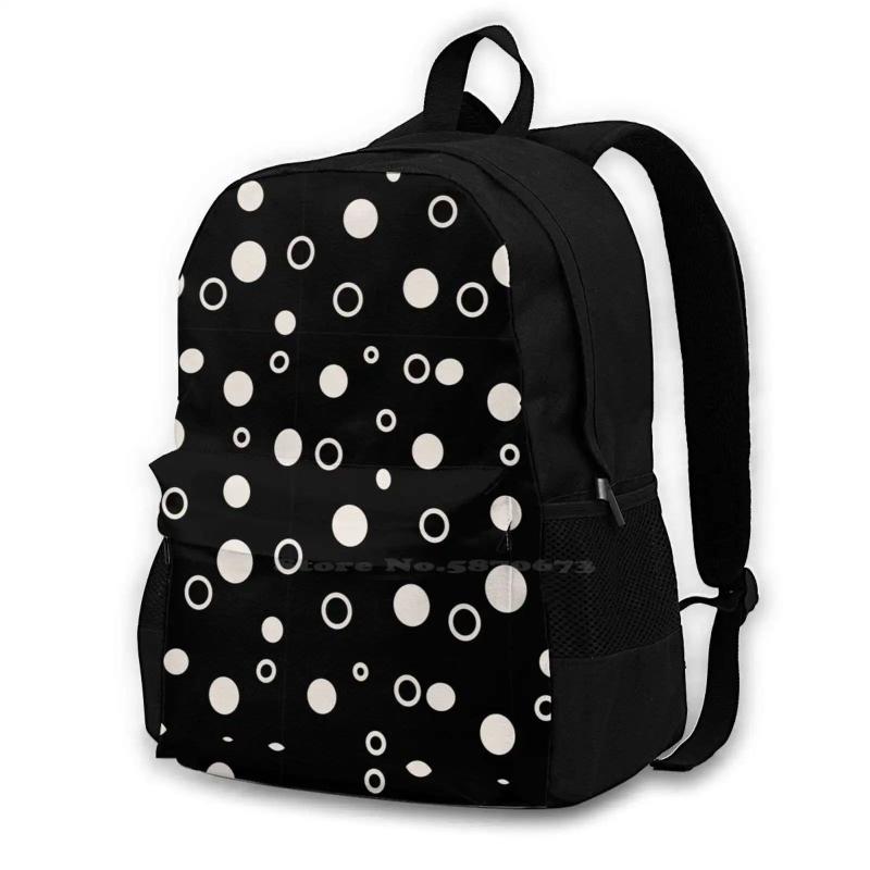 Big Capacity Backpack Laptop 15 Inch Dots Peach Circles Bubbles
