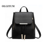 Girls School Backpack Top-handle PU Leather Mochila Escolar Travel Bag