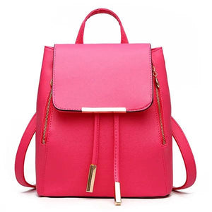 Girls School Backpack Top-handle PU Leather Mochila Escolar Travel Bag