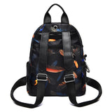 Waterproof Feather Print Backpack Large Capacity