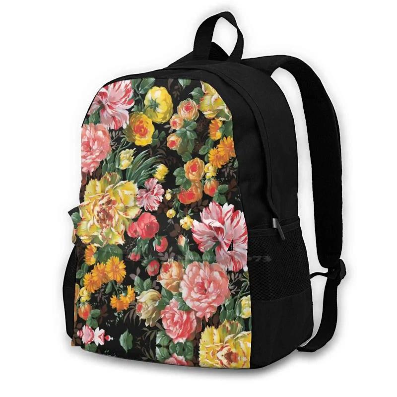 Watercolor Mix Flowers Pattern 3D Print Backpack Casual Bag