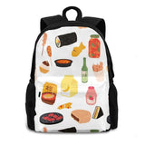 Food Travel Laptop Backpack - Kimchi Corndog Ramen Soju