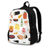 Food Travel Laptop Backpack - Kimchi Corndog Ramen Soju