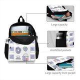 Purple Sticker Pack 3D Print Backpack Casual Bag Peach Milk Carton