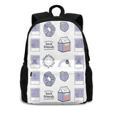 Purple Sticker Pack 3D Print Backpack Casual Bag Peach Milk Carton