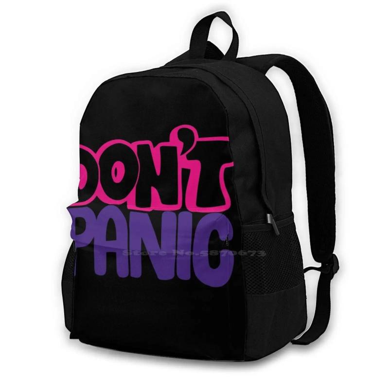 Don't Panic Women Men Teens Laptop Travel School Bags