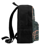 Peach & Teal Green Halftone Pattern 3D Print Backpack