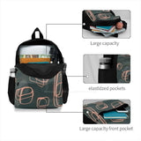 Peach & Teal Green Halftone Pattern 3D Print Backpack