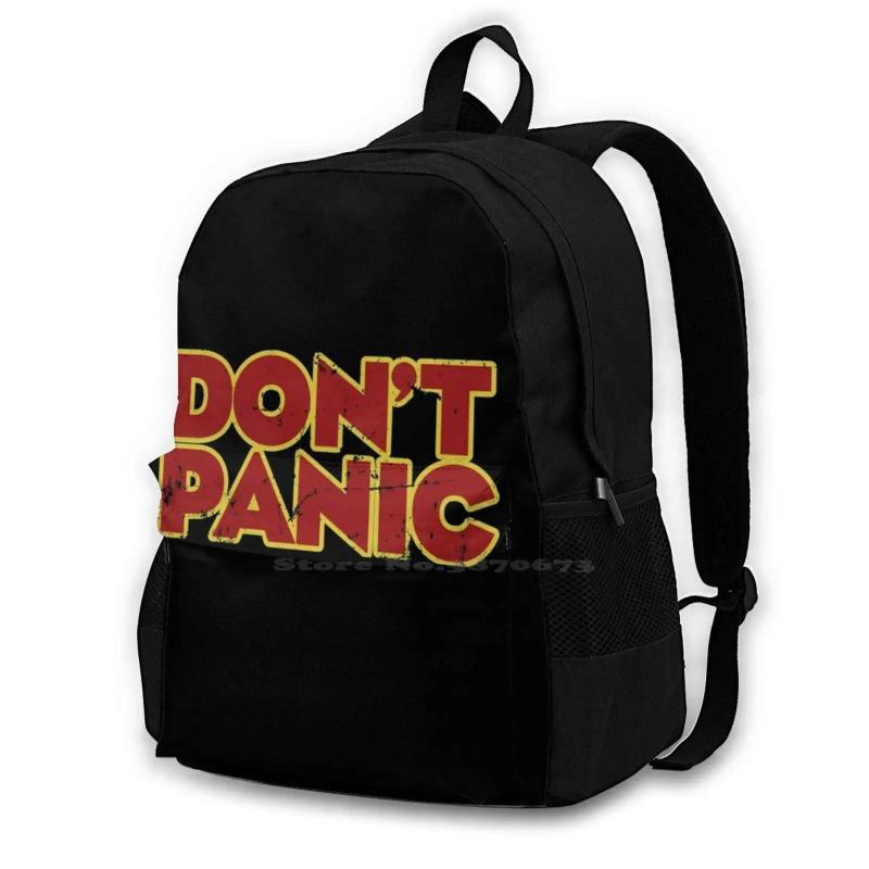 Dont Panic T-Shirt Large Capacity Backpack Laptop Travel Bags