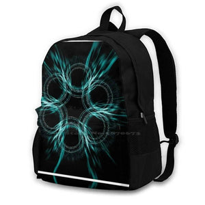Geometric Blur School Bag Backpack Laptop 15 Inch Rings Graphics