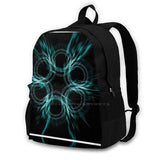 Geometric Blur School Bag Backpack Laptop 15 Inch Rings Graphics