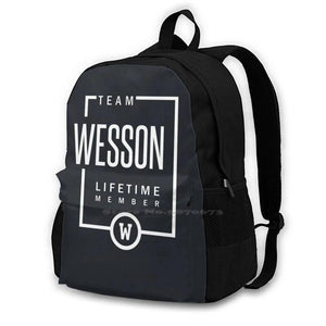 Wesson Personalized Name Birthday Gift 3D Print Backpack Casual Bag