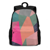 Modern Triangle 3D Print Backpack Casual Bag Colorful Living Room Messy