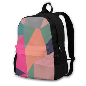 Modern Triangle 3D Print Backpack Casual Bag Colorful Living Room Messy