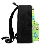 Bee Happy Backpack Laptop Travel Bags Bees Flower Daisy