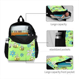 Bee Happy Backpack Laptop Travel Bags Bees Flower Daisy