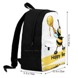 Happy Bee 3D Print Backpack Casual Bag