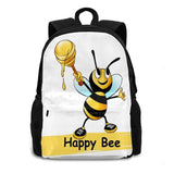 Happy Bee 3D Print Backpack Casual Bag