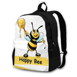 Happy Bee 3D Print Backpack Casual Bag
