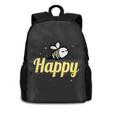 Bee Happy Teen College Student Backpack Laptop Travel Bags
