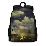 Moonlit Sea Laptop Backpack by Aivazovsky