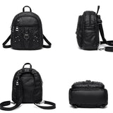 Soft Leather Shoulder Bag for Girls Small Travel Backpack