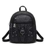 Soft Leather Shoulder Bag for Girls Small Travel Backpack