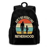 Fatherhood Ain't No Hood Like Funny Gift For Father School Bags