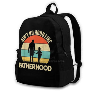 Fatherhood Ain't No Hood Like Funny Gift For Father School Bags