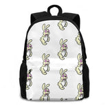 Yellow Crackhead Bunny Backpack For Student School Laptop Travel Bag