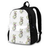 Yellow Crackhead Bunny Backpack For Student School Laptop Travel Bag