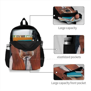 Bloodhound Dog Face Backpack for Student School Laptop Travel Bag