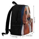 Bloodhound Dog Face Backpack for Student School Laptop Travel Bag