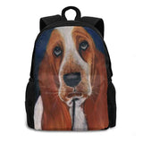Bloodhound Dog Face Backpack for Student School Laptop Travel Bag