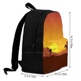 Cowboy Horseman Sunset Desert Cactus Backpack