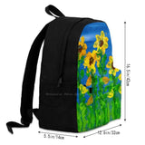 Yellow Flowers Large Capacity Backpack Laptop Travel Bags