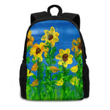 Yellow Flowers Large Capacity Backpack Laptop Travel Bags