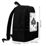 Ace Of Spades Distressed Teen College Student Backpack Laptop Travel Bags