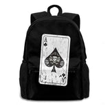 Ace Of Spades Distressed Teen College Student Backpack Laptop Travel Bags