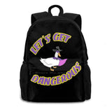 Lets Get Dangerous Retro Duck Laptop School Bag