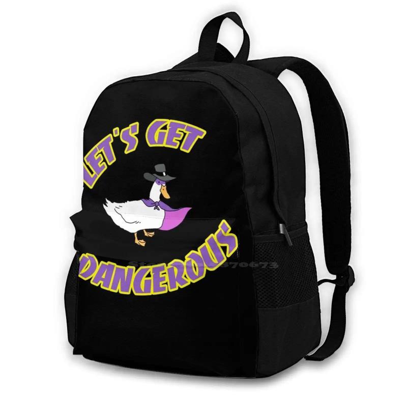 Lets Get Dangerous Retro Duck Laptop School Bag