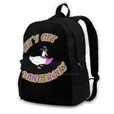 Lets Get Dangerous Retro Duck Laptop School Bag